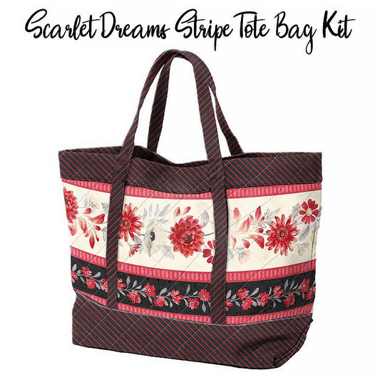 Scarlet Dreams Stripe Tote Bag Kit from Wilmington - Wilmington Prints from Fort Worth Fabric Studio