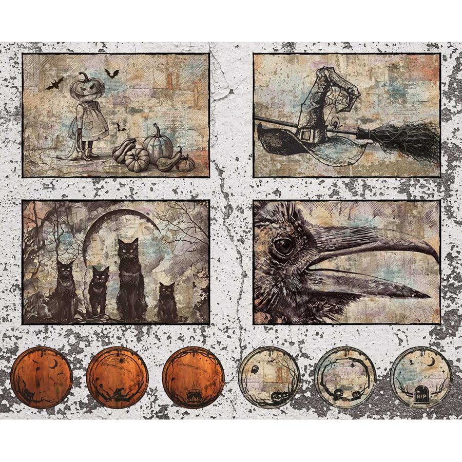 Scary Spice 36" Placemat Panel Sepia - Studio E from Fort Worth Fabric Studio