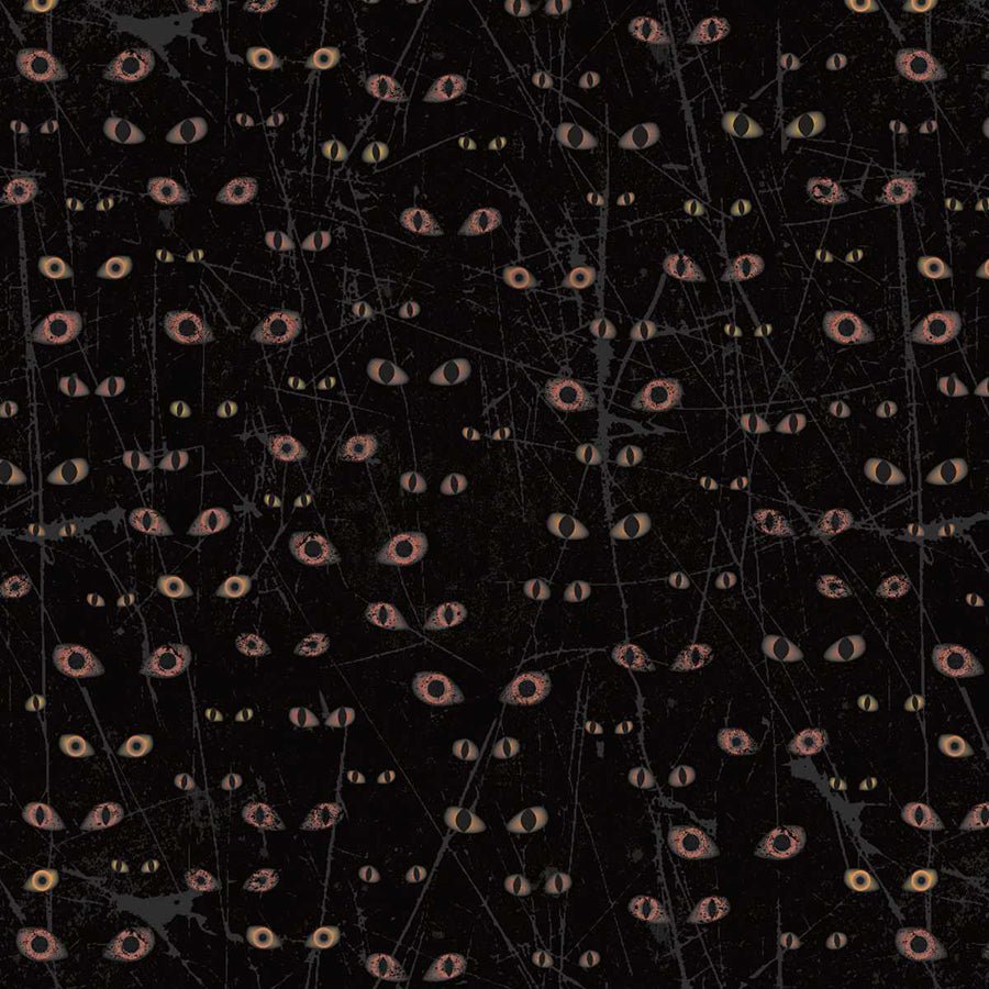 Scary Spice Cat Eye Charcoal - Studio E from Fort Worth Fabric Studio