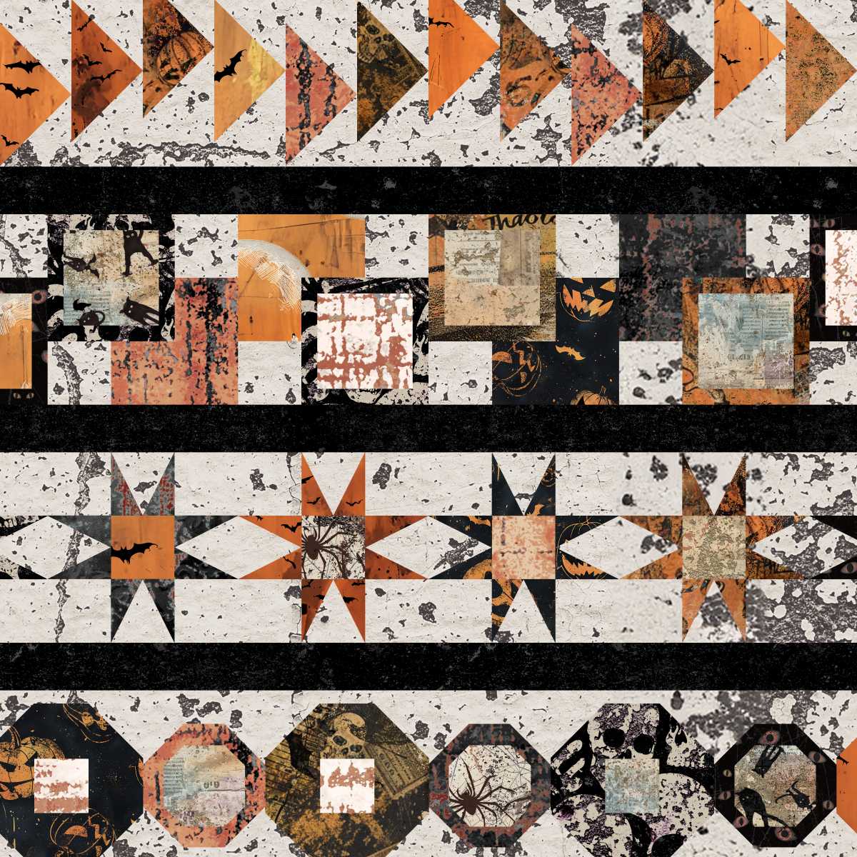 Scary Spice Quilt Block Border Sepia - Studio E from Fort Worth Fabric Studio