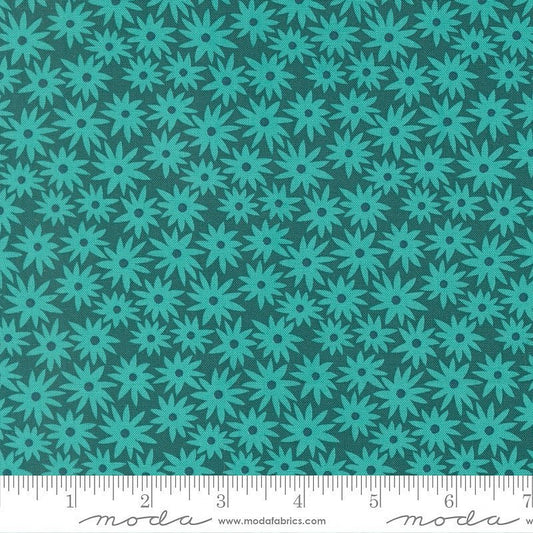 Scenery Sedum Dark Teal – Remnant 18″ × 44″ - Moda from Fort Worth Fabric Studio