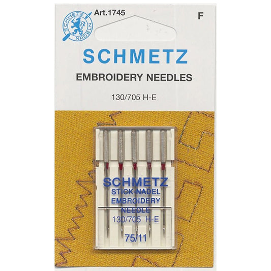 Schmetz Embroidery Machine Needles 75/11 - Schmetz from Fort Worth Fabric Studio