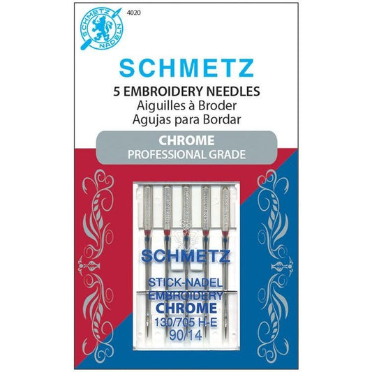 Schmetz Professional Grade Chrome Embroidery Machine Needles 90/14 - Schmetz from Fort Worth Fabric Studio