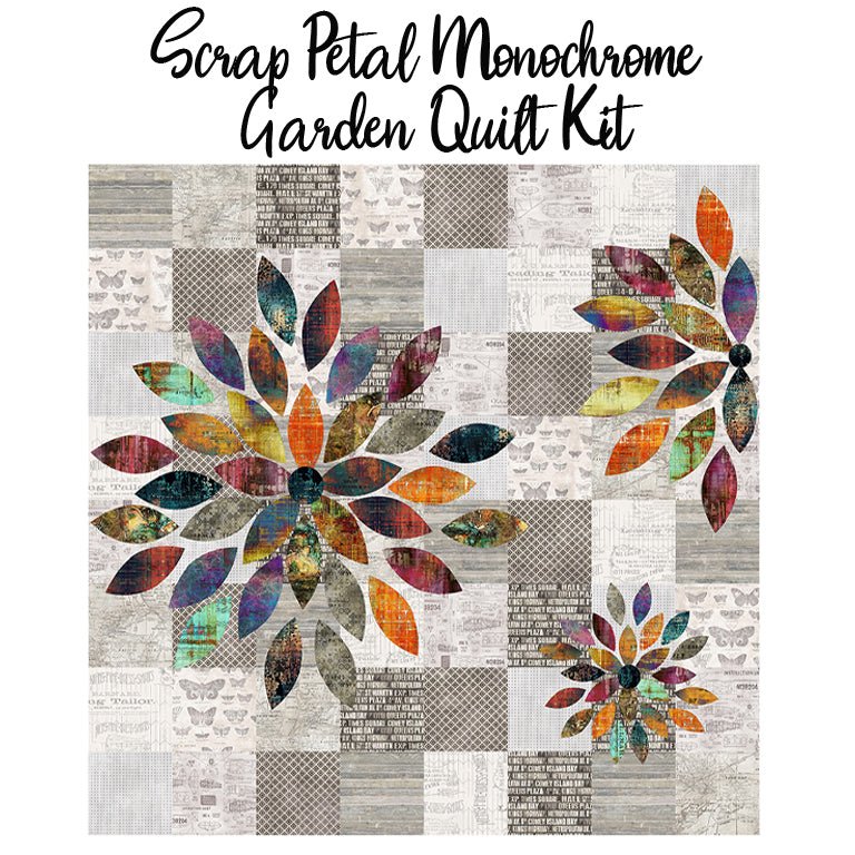 Scrap Petal Garden Quilt Kit with Tim Holtz Monochrome from Free Spirit Kit by Free Spirit