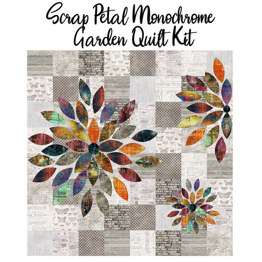 Scrap Petal Garden Quilt Kit with Tim Holtz Monochrome from Free Spirit Kit by Free Spirit