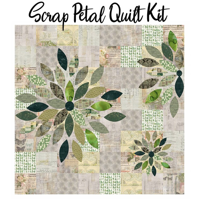 Scrap Petal Quilt Kit with Eclectic Elements Palette - Green from Free Spirit Kit by Free Spirit