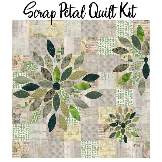 Scrap Petal Quilt Kit with Eclectic Elements Palette - Green from Free Spirit Kit by Free Spirit