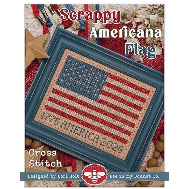 Scrappy Americana Flag Cross Stitch Pattern by It's Sew Emma - It's Sew Emma from Fort Worth Fabric Studio