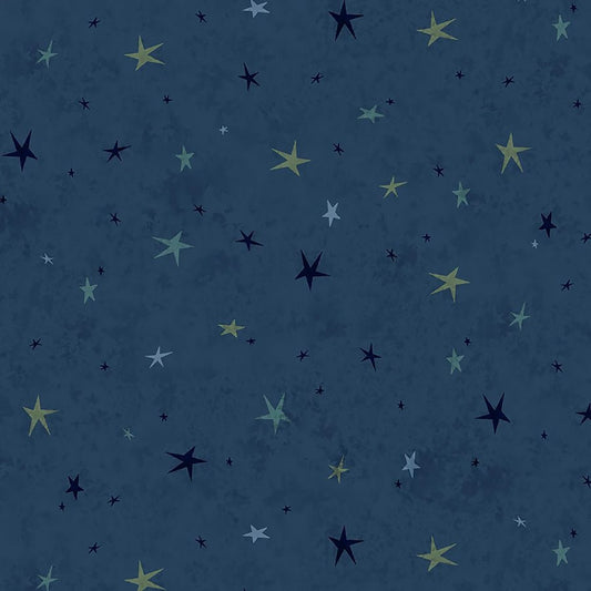 Seeing Stars Indigo - Henry Glass from Fort Worth Fabric Studio