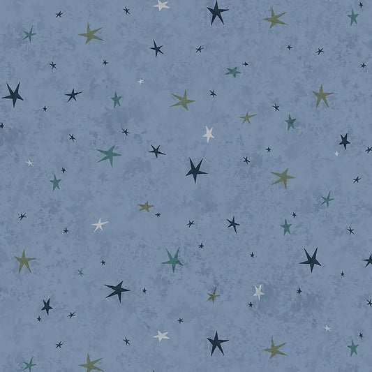 Seeing Stars Medium Blue – Remnant 34" × 44" - Henry Glass from Fort Worth Fabric Studio