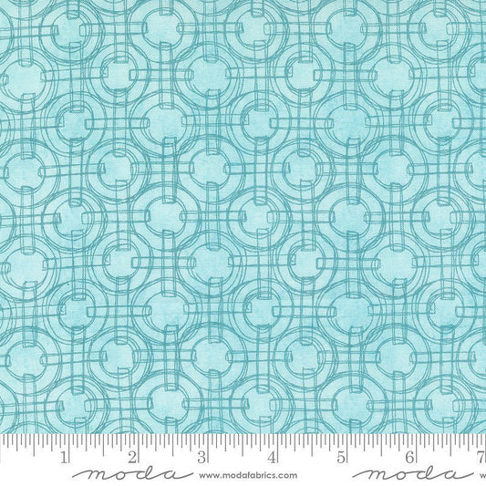 Serena Shores Linked Rings Mist – Remnant 56″ × 44″ - Moda from Fort Worth Fabric Studio