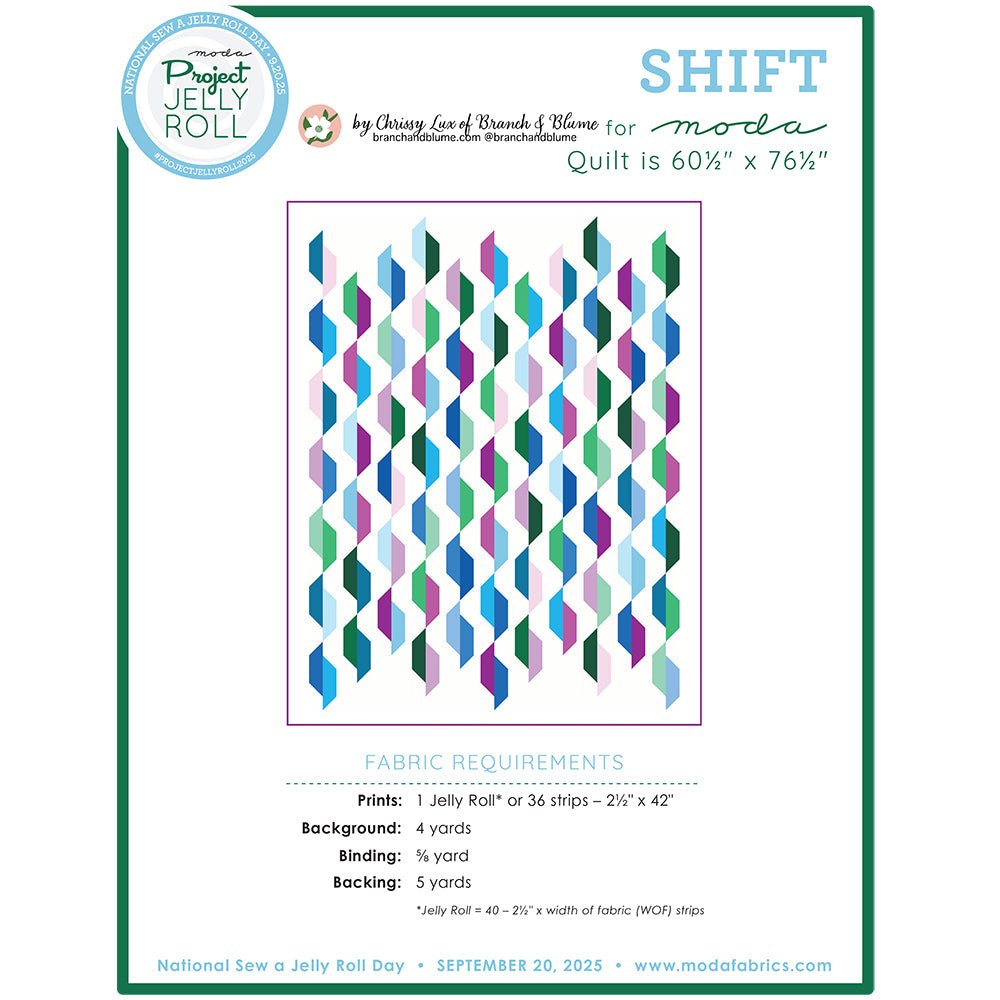 Shift Quilt Jelly Roll Pattern by Moda Free PDF - Moda from Fort Worth Fabric Studio