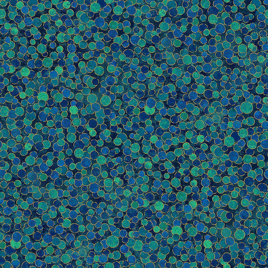 Shimmer Bubbles Lagoon Metallic - Northcott from Fort Worth Fabric Studio