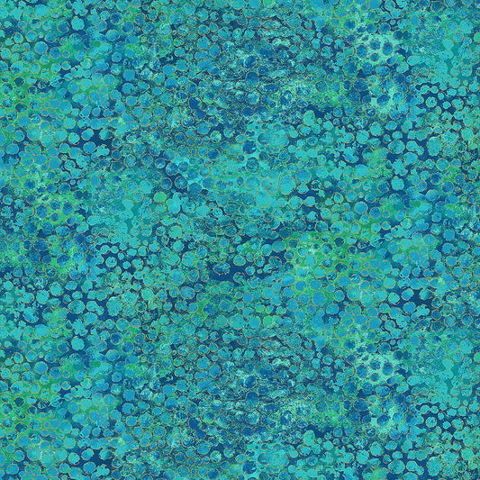 Shimmer Packed Bubbles Lagoon Metallic - Northcott from Fort Worth Fabric Studio