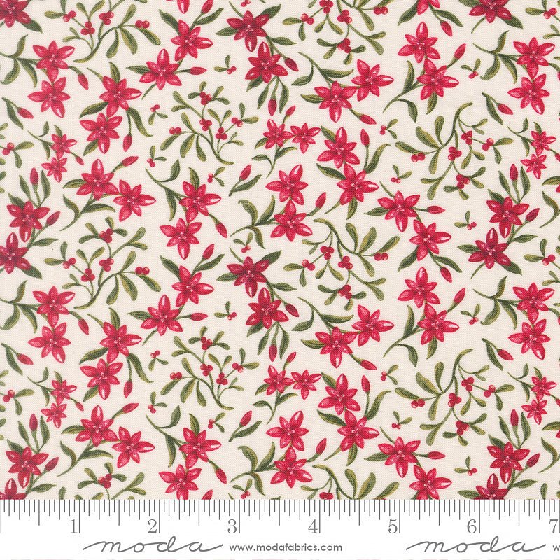 Silent Night Small Florals Lamb - Moda from Fort Worth Fabric Studio