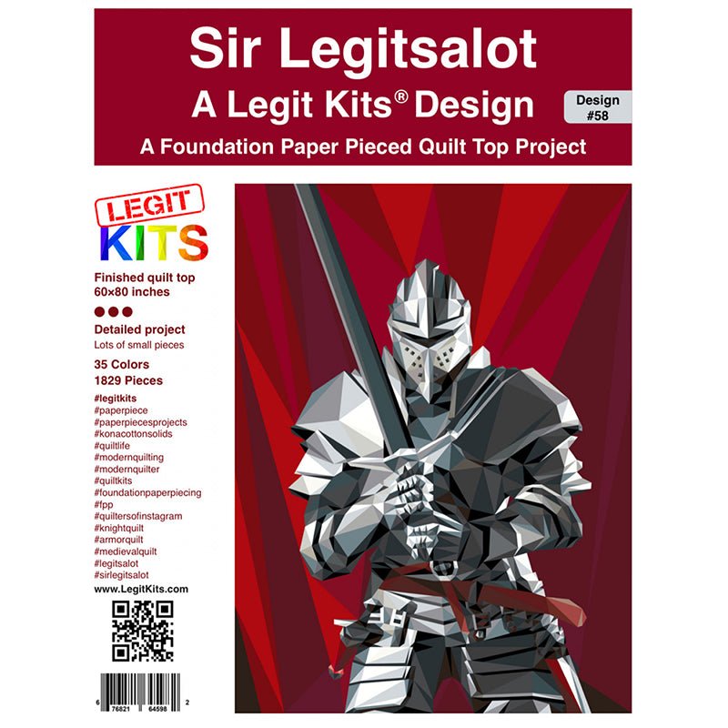 Sir Legitsalot Foundation Paper Pieced Quilt Pattern by Legit Kits Design - Legit Kits Design from Fort Worth Fabric Studio