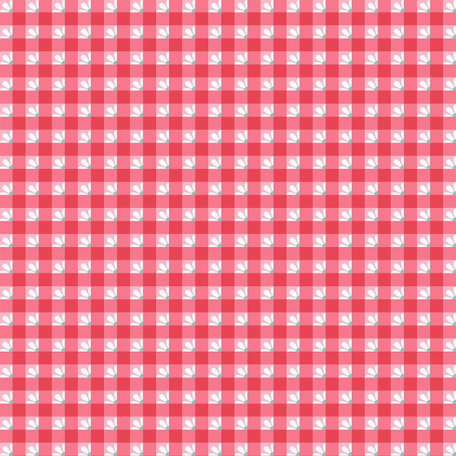 Smitten Chicken Check-a-Roo Red – Remnant 29″ × 44″