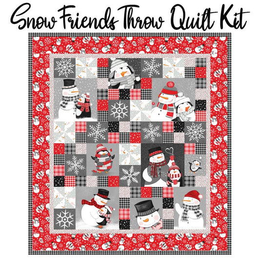 Snow Friends Throw Quilt Kit with The Cool Club Flannel from Studio E - Studio E from Fort Worth Fabric Studio