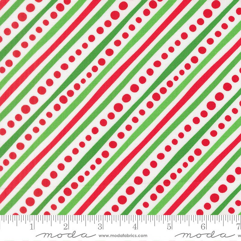 Snow Time Dotted Stripes Winter White - Moda from Fort Worth Fabric Studio