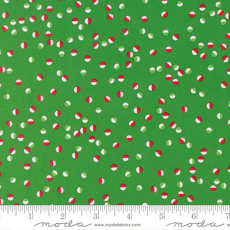 Snow Time Jolly Dots Evergreen – Remnant 11″ × 44″