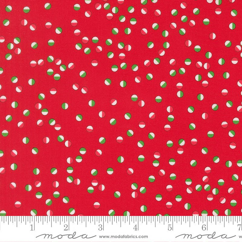Snow Time Jolly Dots Poinsettia Red – Remnant 31″ × 44″