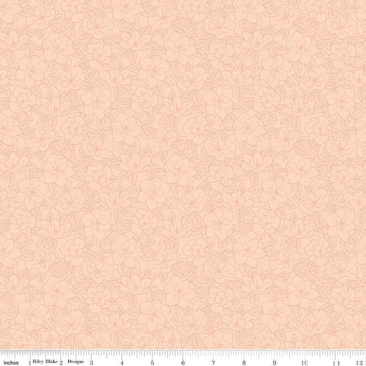 Southern Charm Magnolia Tonal Peaches 'n Cream - Riley Blake from Fort Worth Fabric Studio