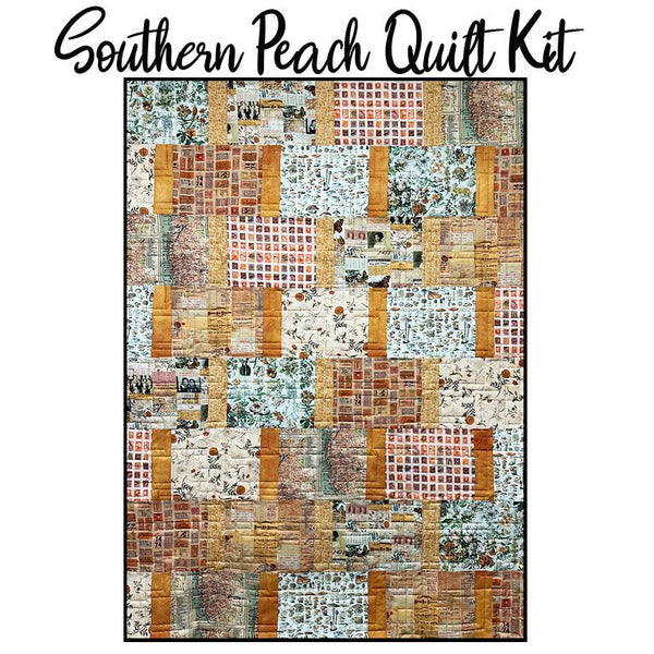 Southern Peach Quilt Kit with Eclectic Elements Palette - Orange from Free Spirit - Free Spirit from Fort Worth Fabric Studio