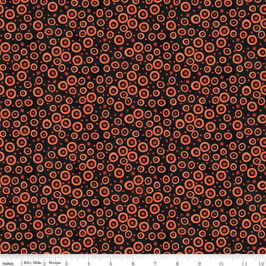 Spooky Polka Dots Black - Riley Blake from Fort Worth Fabric Studio
