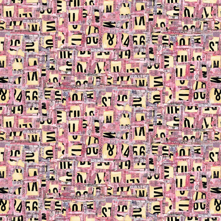 Spread The Word Letters & Numbers Pink – Remnant 54″ × 44″ - Blank Quilting from Fort Worth Fabric Studio