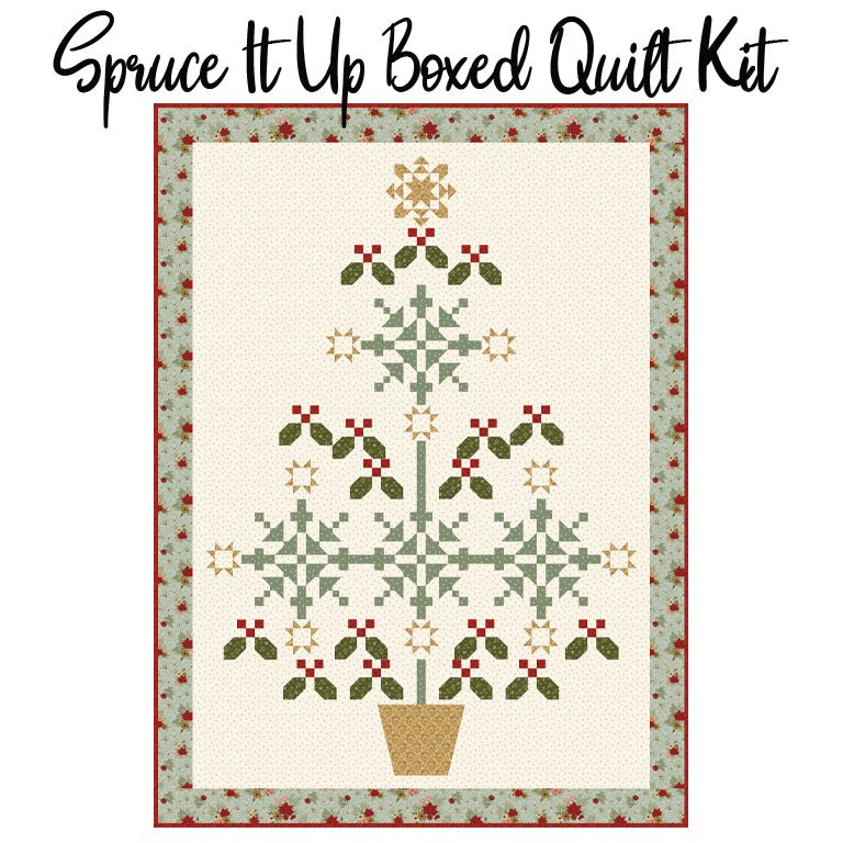 Spruce It Up Boxed Quilt Kit with Christmas Greetings from Riley Blake - Riley Blake from Fort Worth Fabric Studio