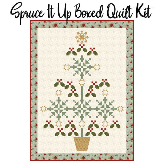 Spruce It Up Boxed Quilt Kit with Christmas Greetings from Riley Blake - Riley Blake from Fort Worth Fabric Studio