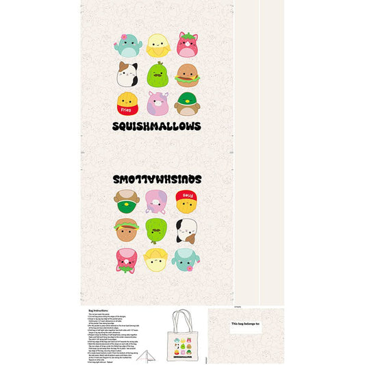 Squishmallows 24" Canvas Tote Bag Panel Multi - Northcott from Fort Worth Fabric Studio