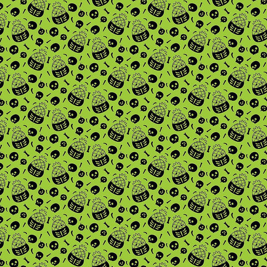 Squishmallows Boo Squad Maui Skeleton Lime – Remnant 36″ × 44″ - Northcott from Fort Worth Fabric Studio