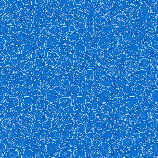 Squishmallows Outlines Blue - Northcott from Fort Worth Fabric Studio