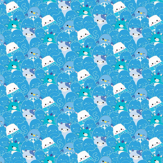 Squishmallows Packed Plushies Blue - Northcott from Fort Worth Fabric Studio