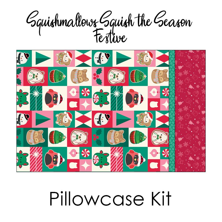 Squishmallows Squish the Season Festive Pillowcase Kit from Northcott - Northcott from Fort Worth Fabric Studio
