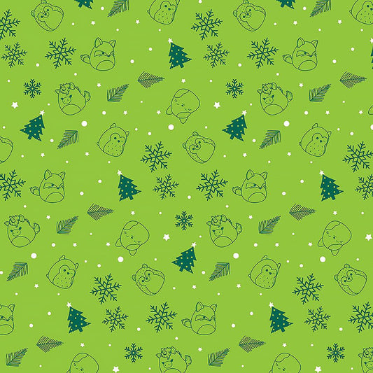 Squishmallows Squish the Season Line Drawn Lime - Northcott from Fort Worth Fabric Studio