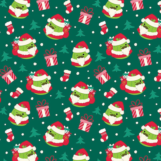 Squishmallows Squish the Season St. Pickolas Forest Green - Northcott from Fort Worth Fabric Studio