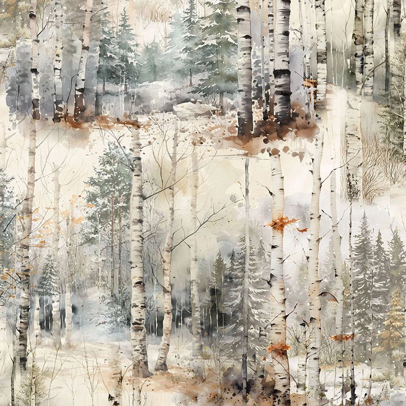 Stag and Stone Birch Trees – Remnant 36″ × 44″