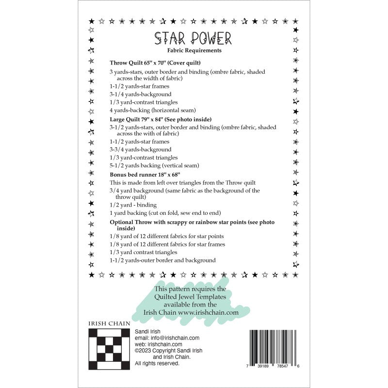 Star Power Quilt Pattern by Irish Chain - Irish Chain from Fort Worth Fabric Studio