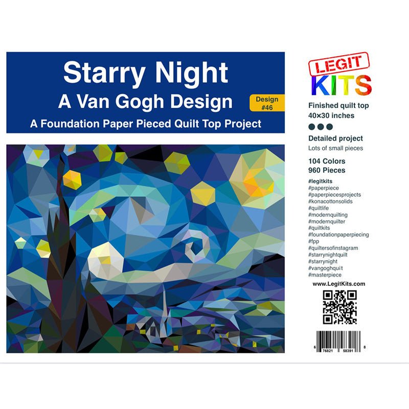 Starry Night Foundation Paper Pieced Quilt Pattern by Legit Kits Design - Legit Kits Design from Fort Worth Fabric Studio