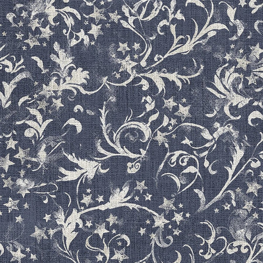 Stars & Stripes Wispy Scroll & Stars Midnight - Studio E from Fort Worth Fabric Studio