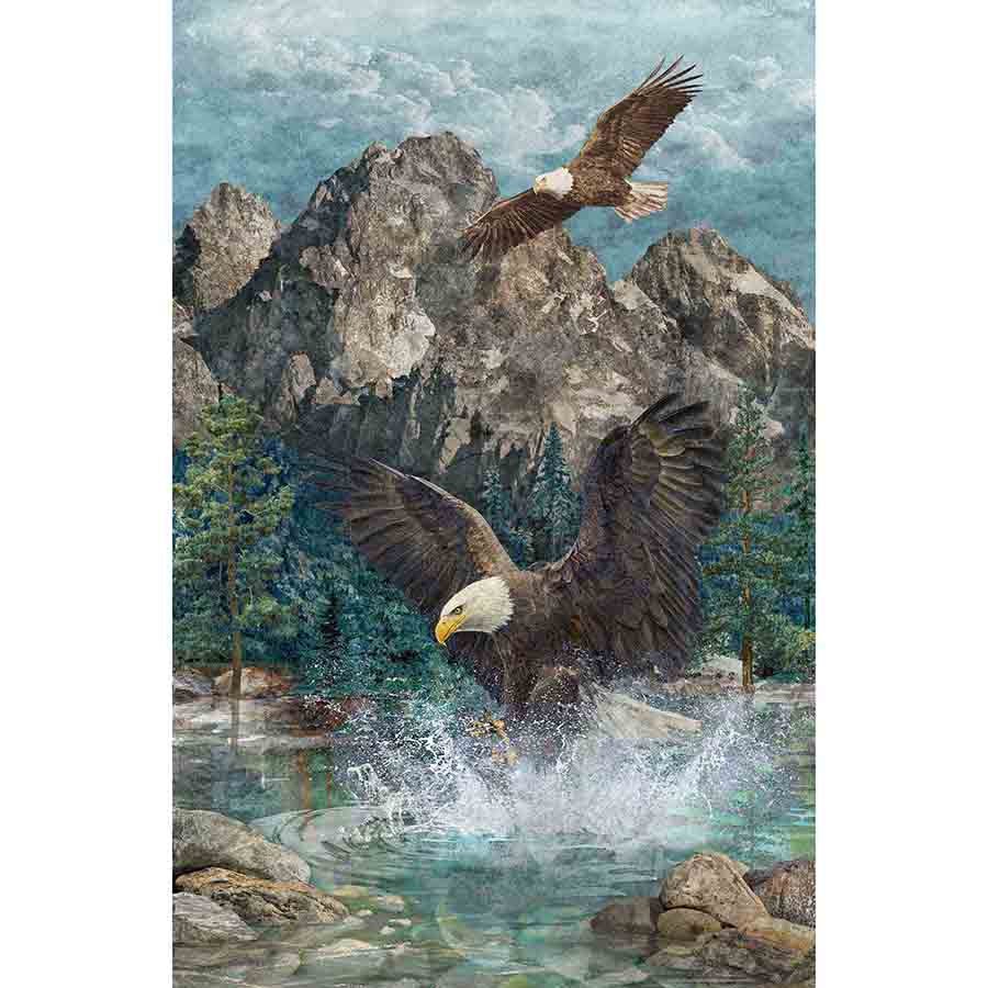 Stonehenge Eagle Pass 28" Eagle Panel Blue Multi - Northcott from Fort Worth Fabric Studio