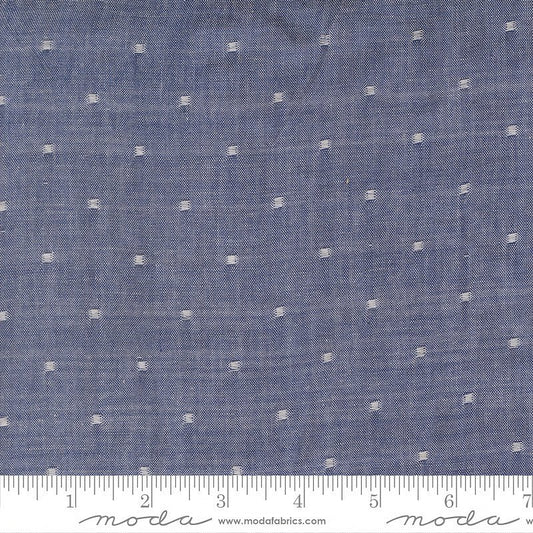 Summer Solstice Wovens Squares Nautical Blue Yardage by Moda