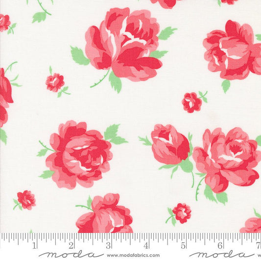 Summertime Rosie Florals Cream – Remnant 13″ × 44″ - Moda from Fort Worth Fabric Studio