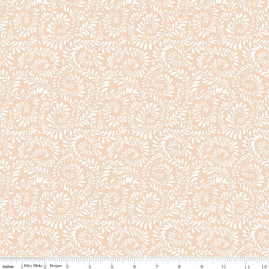 Sunflower Whispers Ferns Blush – Remnant 44″ × 44″