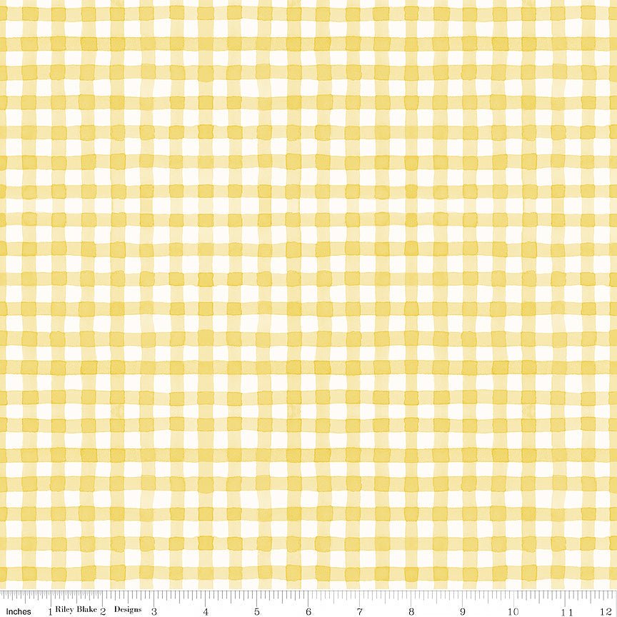 Sunflower Whispers Gingham Yellow - Riley Blake from Fort Worth Fabric Studio
