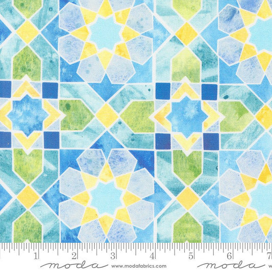 Sunshine & Blue Skies Mosaic Sky Canvas Multi - Moda from Fort Worth Fabric Studio