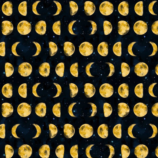 Super Moon Phases Black - Timeless Treasures from Fort Worth Fabric Studio