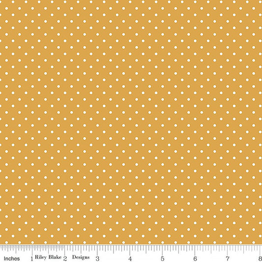 Swiss Dot White On Golden - Riley Blake from Fort Worth Fabric Studio